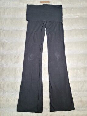 SKIMS Maternity Cotton Jersey Foldover Pants Black Soot Women Small NEW